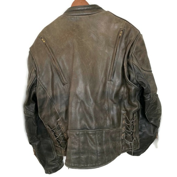 US Made Co Leather Motorcycle Jacket Cafe Racer 44 - Picture 4 of 15